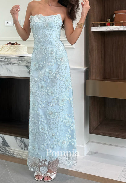 Simple Cape Square A-Line Floral Appliques Prom Dress