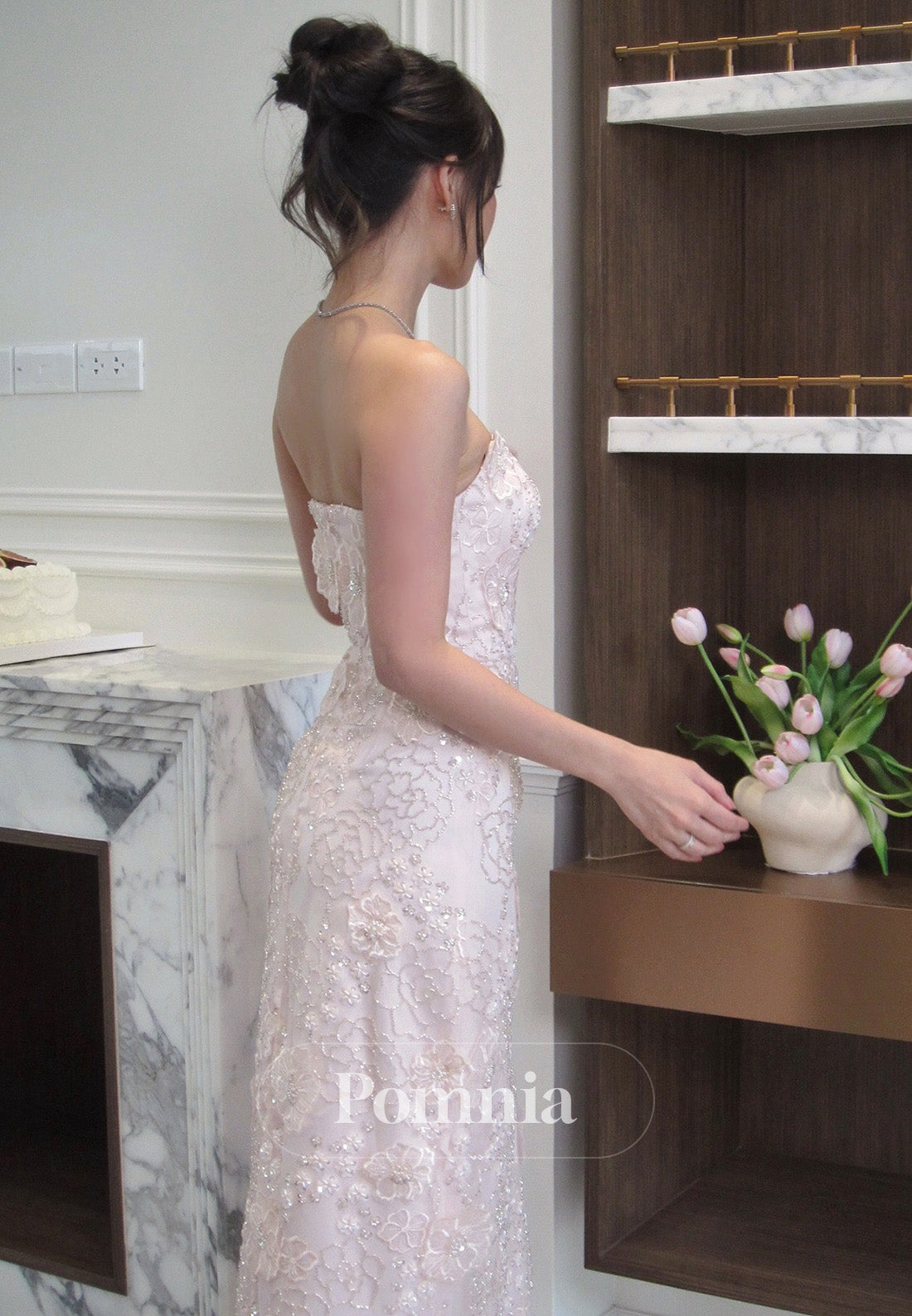 Simple Cape Square A-Line Floral Appliques Prom Dress