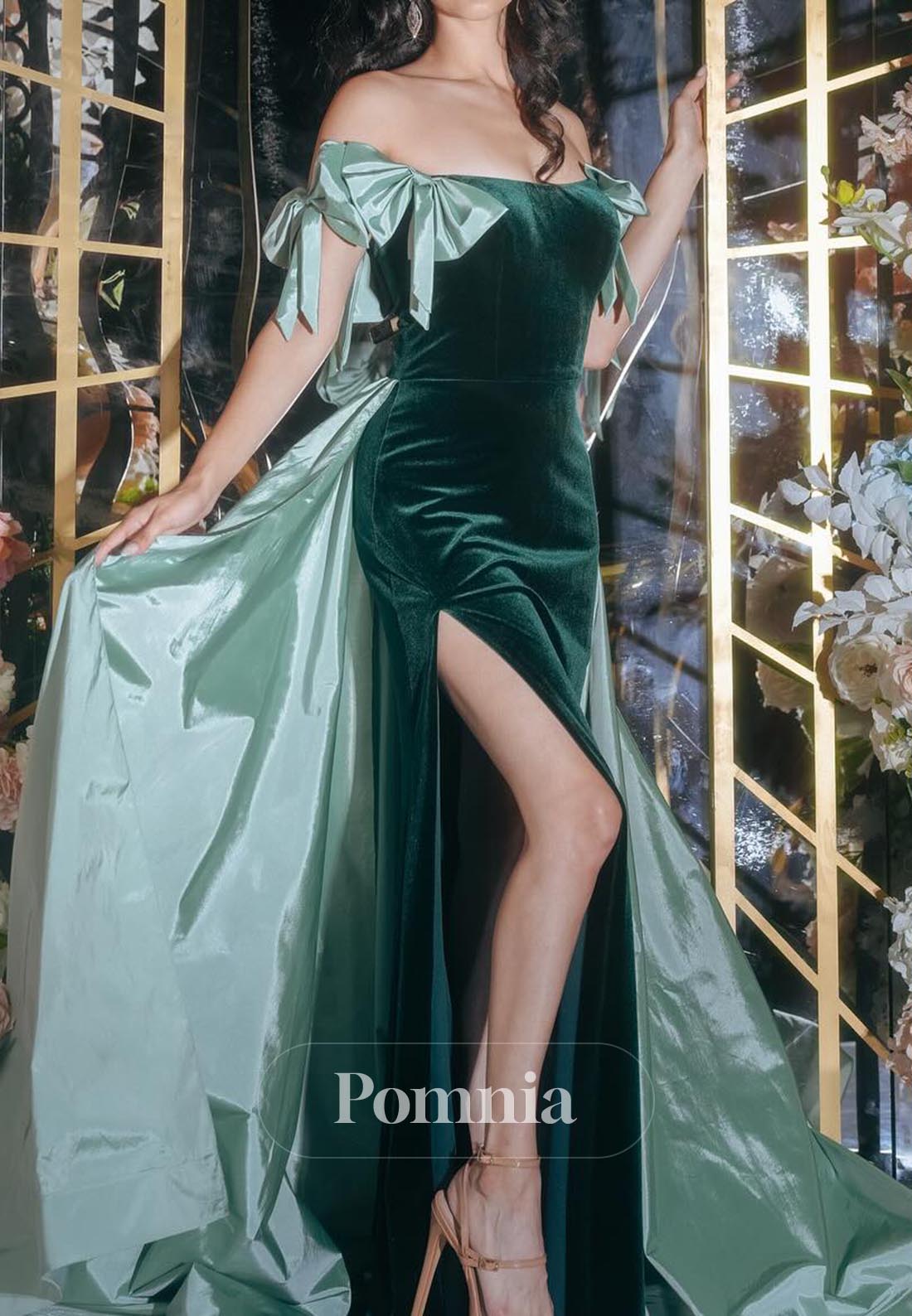 Charming Spaghetti Straps Scoop Bowknot Prom Dress