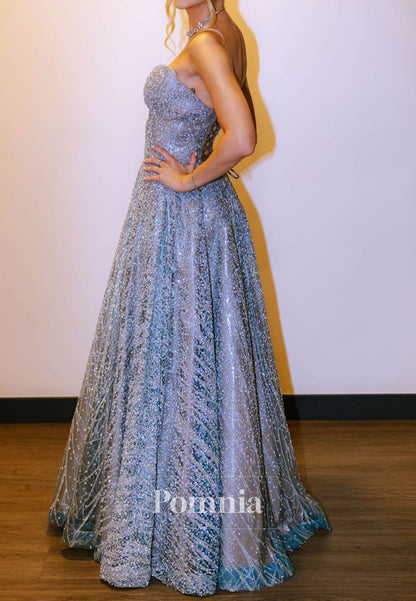 Charming Sleeveless Strapless Appliques Evening Dress