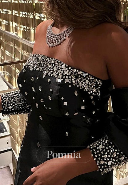 Black A-Line Strapless Sleeveless Beads Homecoming Dress