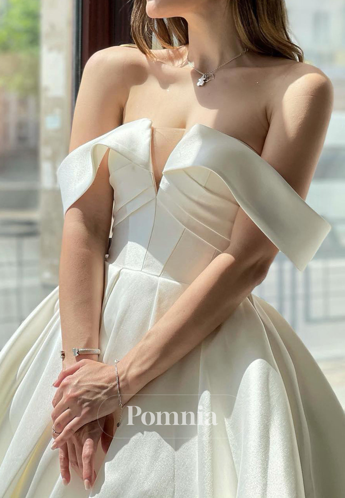 Elegant Sweetheart Corset Ruched Satin Wedding Dress