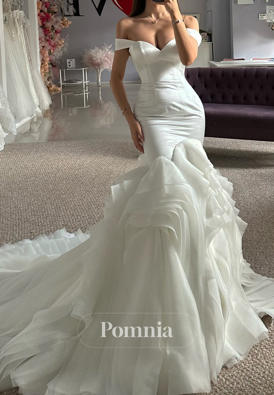 Mermaid Sweetheart Sleeveless Ruffles Romantic Wedding Dress