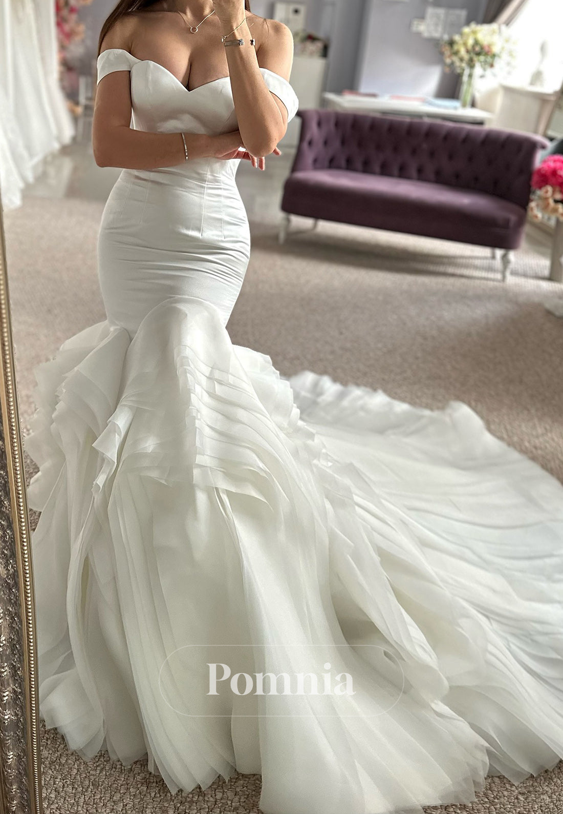 Mermaid Sweetheart Sleeveless Ruffles Romantic Wedding Dress