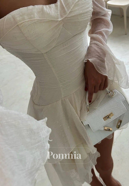 Simple Sleeveless Strapless Ruched Short Homecoming Dress