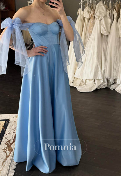 Simple Spaghetti Straps Sweetheart A-Line Satin Prom Dress