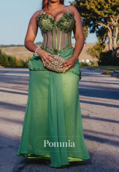 Dusty Sage Sleeveless Strapless Corset Tulle Prom Dress for Black Girl