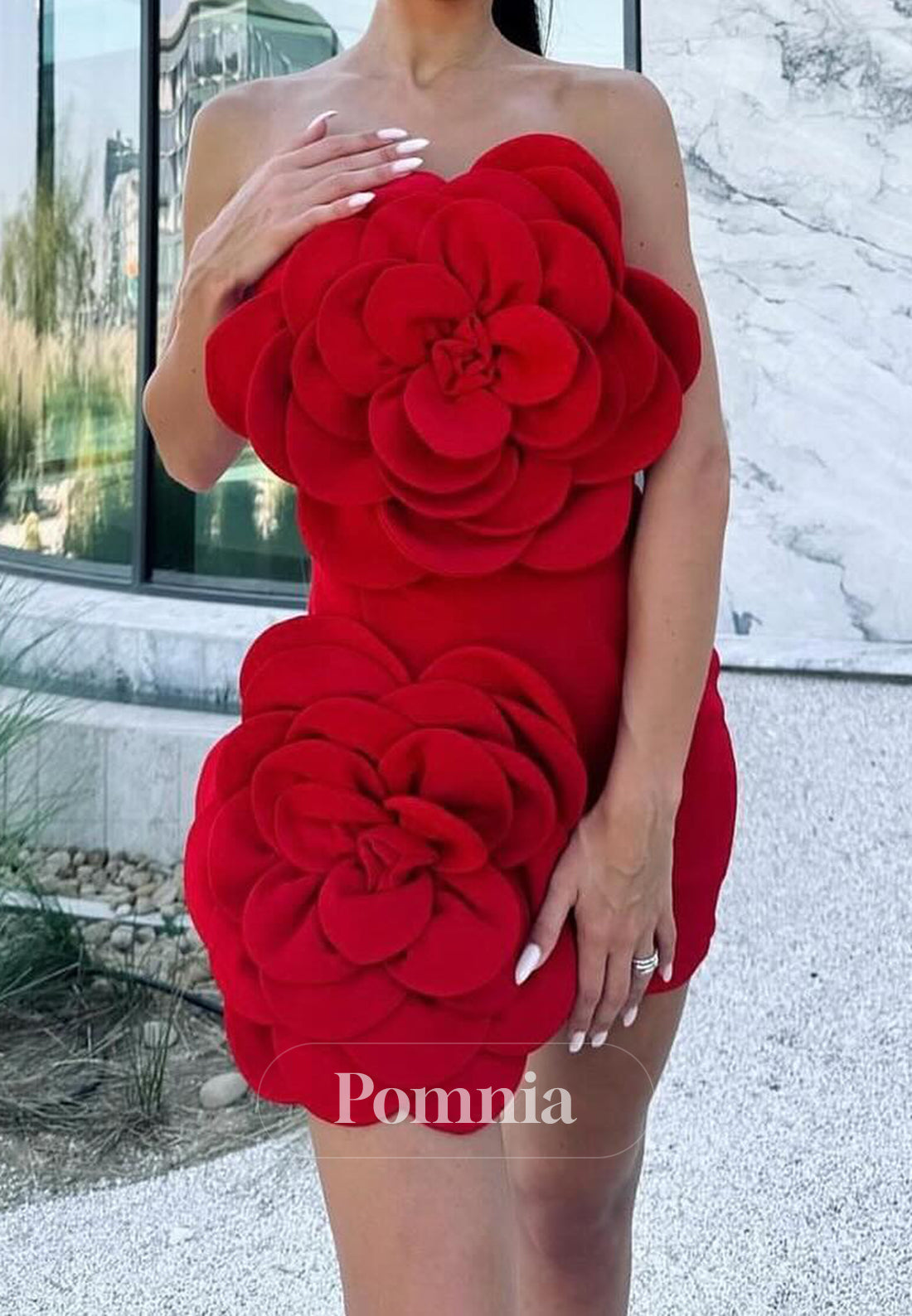 A-Line Strapless Sleeveless Appliques Mini Homecoming Dress