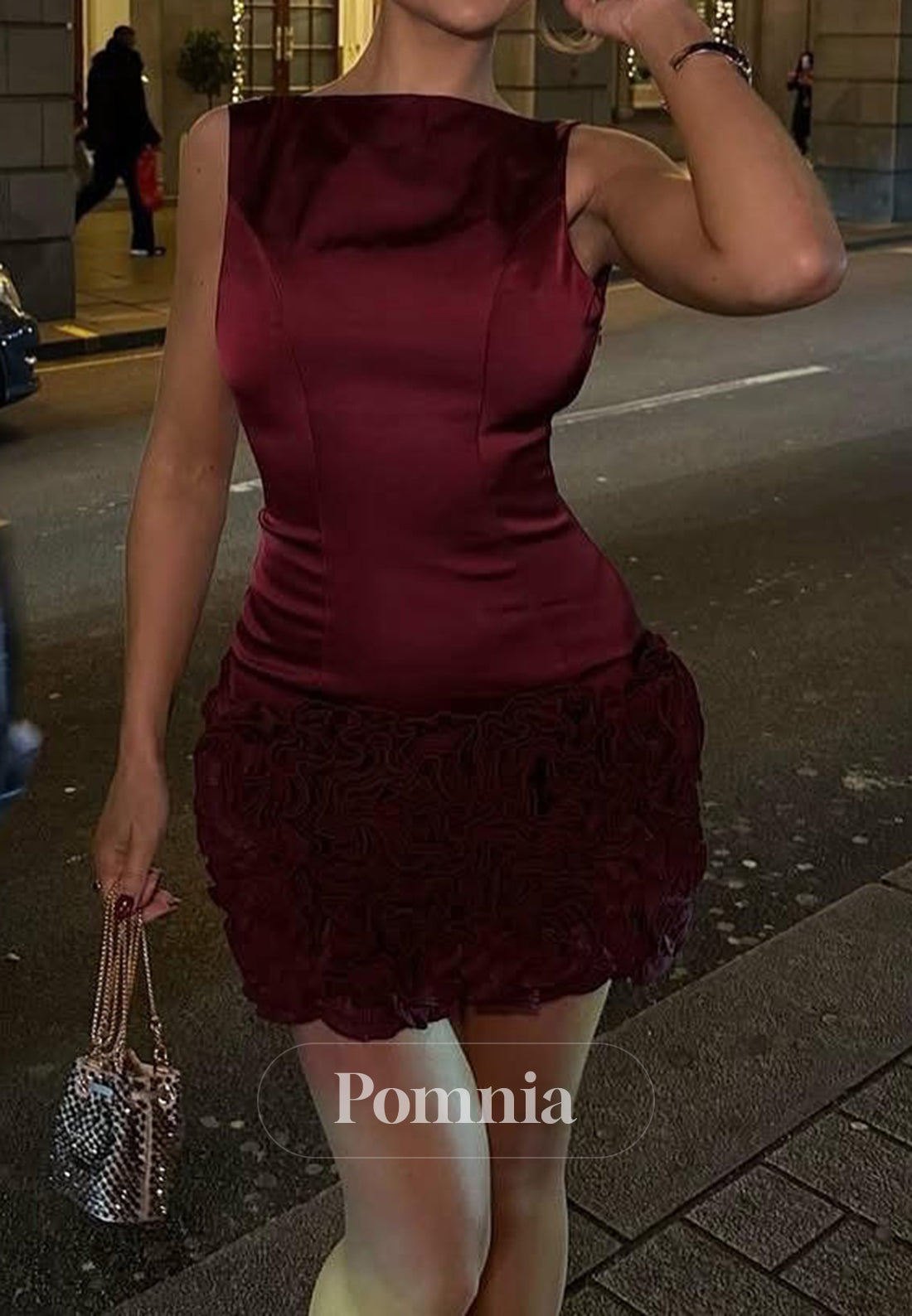 Simple Sleeveless Scoop Appliques Short Homecoming Dress