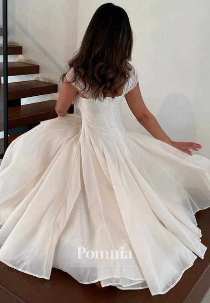 Simple Spaghetti Straps Scoop Corset A-Line Prom Dress