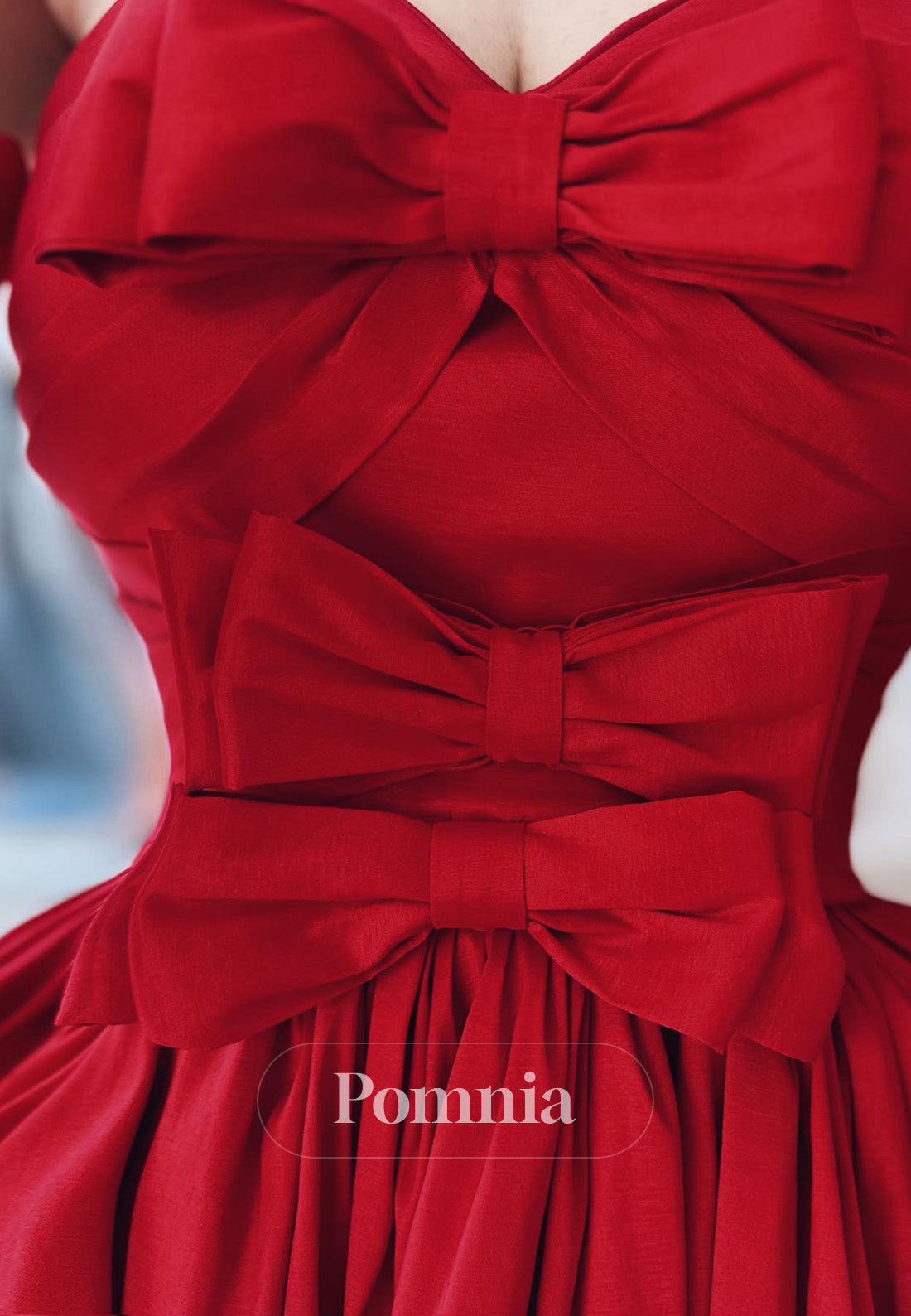 Red Short Sleeves Sweetheart Ruffles A-Line Prom Dress