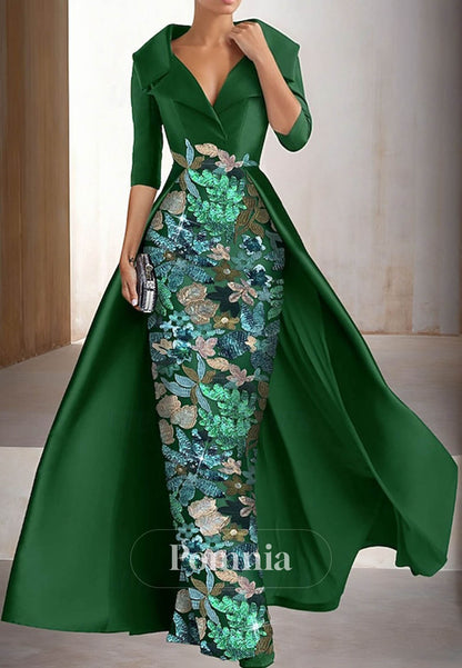 Charming A-Line Long Sleeves Appliques Evening Dress