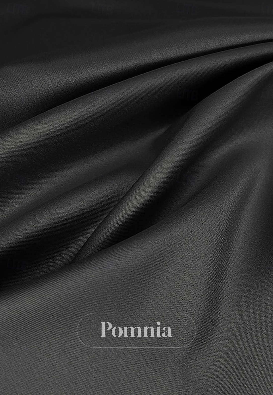 Black Long Sleeves V-Neck Empire-Waist Evening Dress