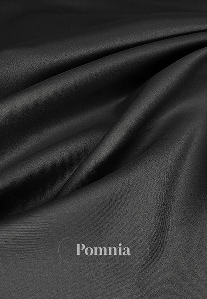 Black Long Sleeves V-Neck Empire-Waist Evening Dress