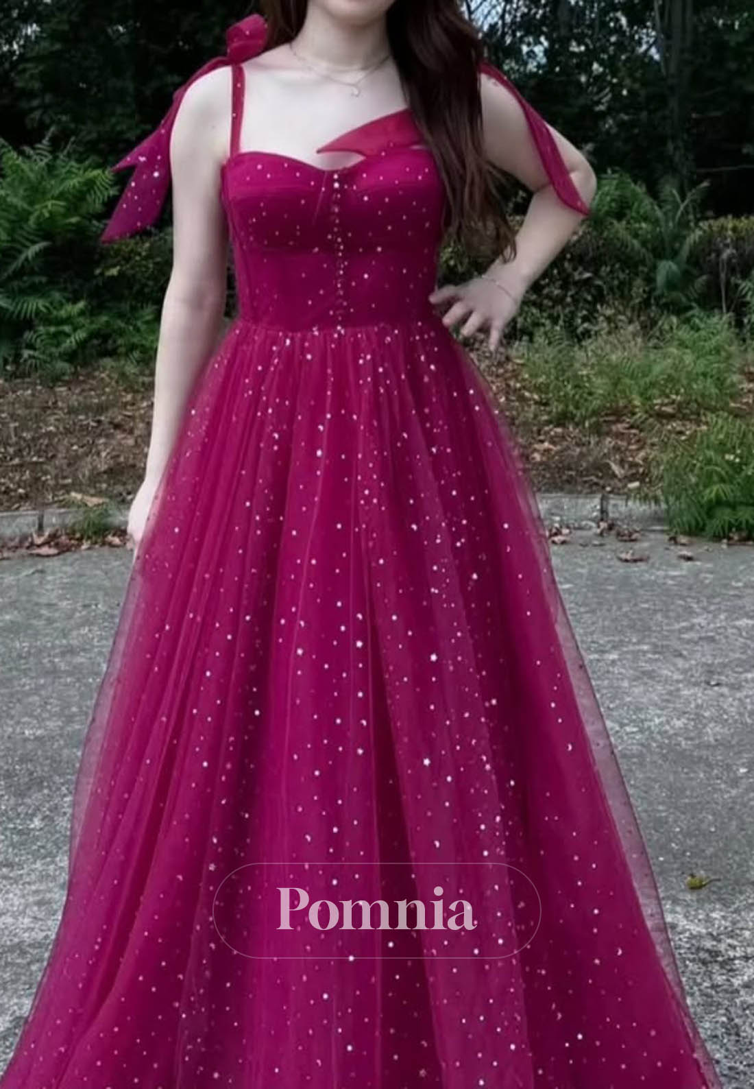 A-Line Spaghetti Straps Sweetheart Sequins Lace Prom Dress