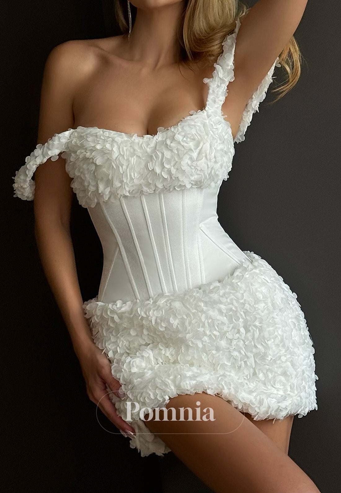 Charming A-Line Sweetheart Sleeveless Ruched Mini Wedding Dress