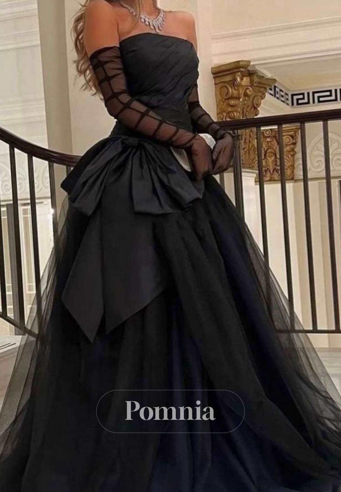 Black A-Line Off-Shoulder Ruffles Lace Prom Dress