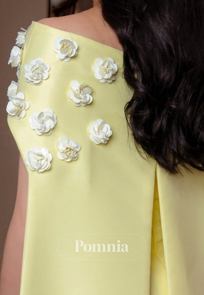 Daffodil Sleeveless Scoop Floral Appliques Evening Dress