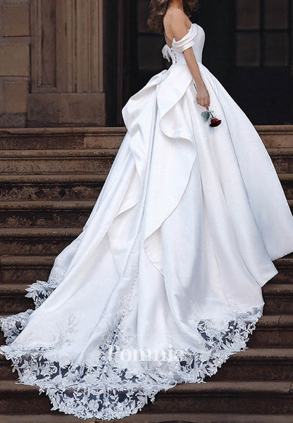 Elegant Sleeveless Sweetheart Lace-Up Back Bowknot Wedding Dress