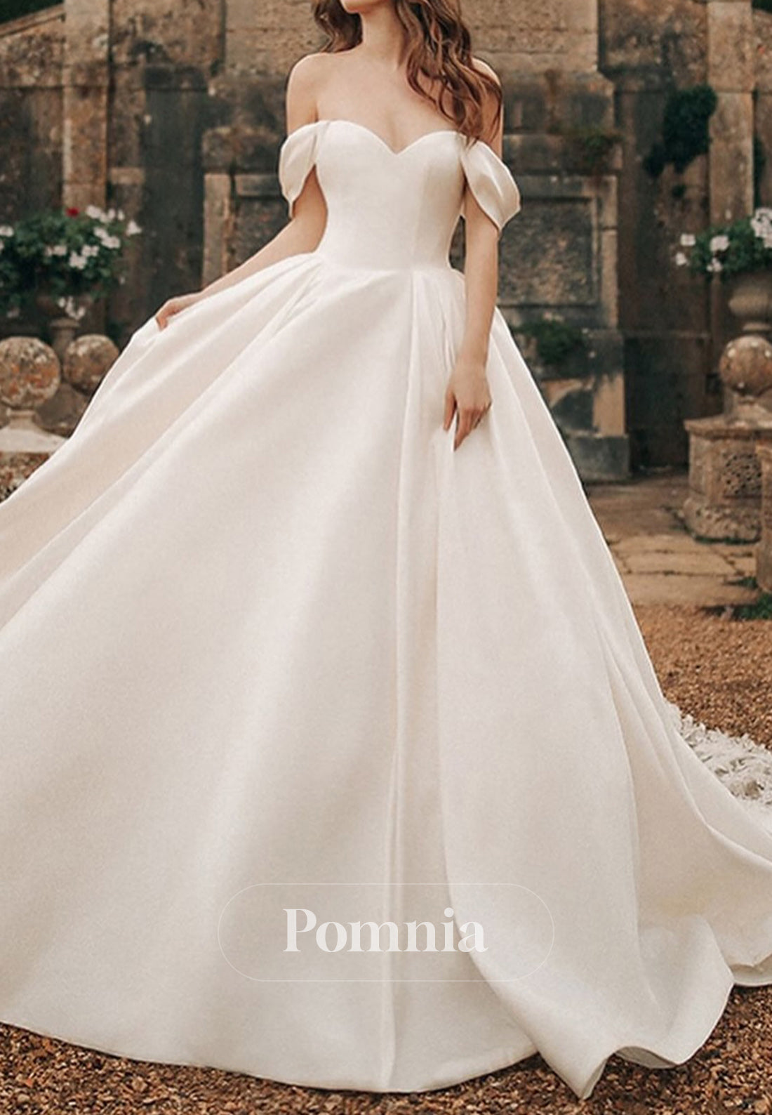 Elegant Sleeveless Sweetheart Lace-Up Back Bowknot Wedding Dress