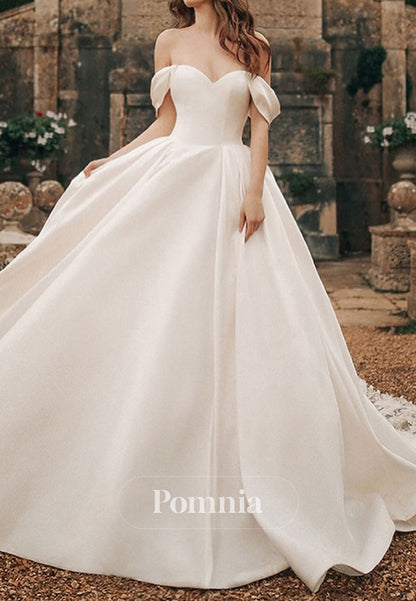 Elegant Sleeveless Sweetheart Lace-Up Back Bowknot Wedding Dress