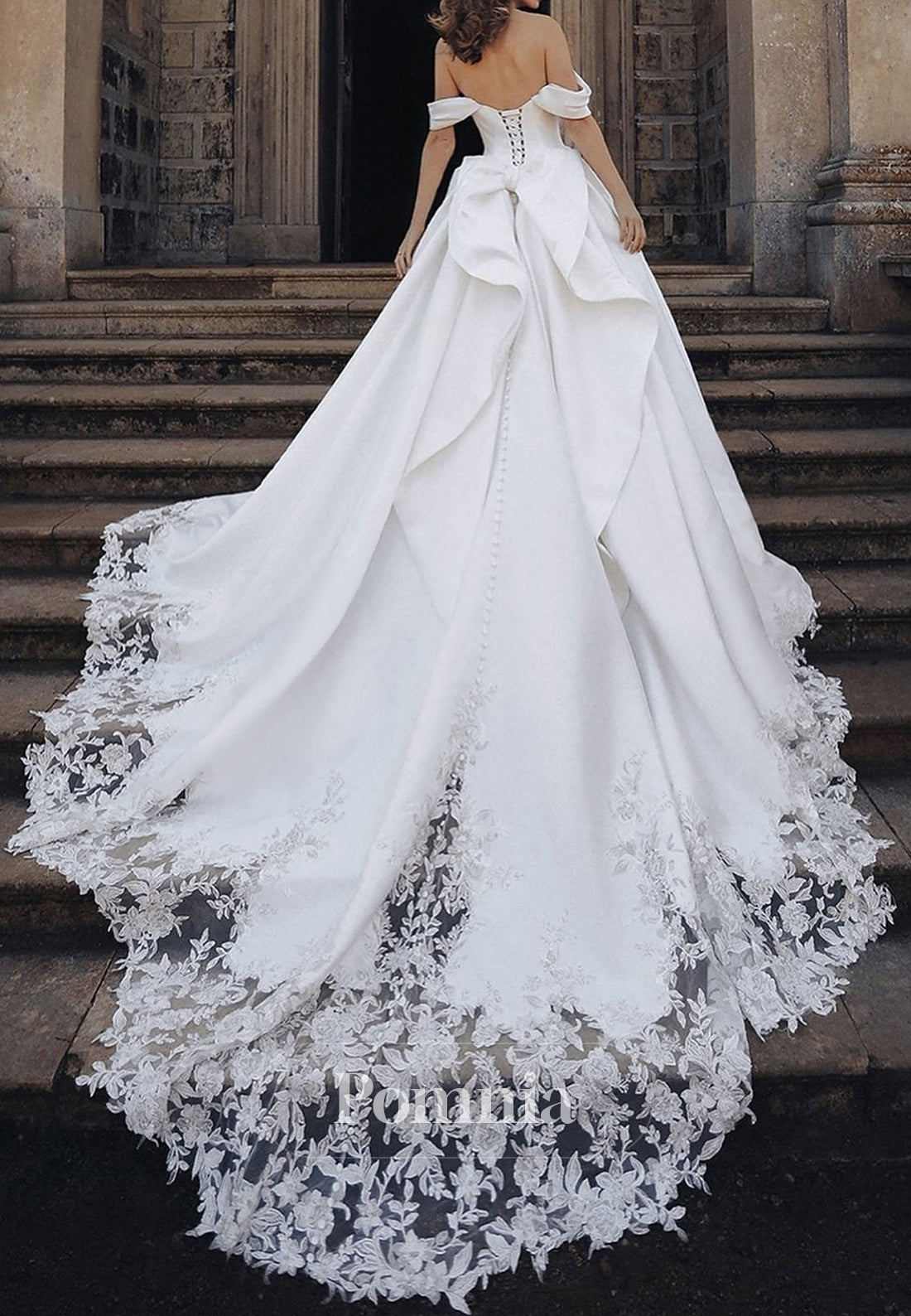 Elegant Sleeveless Sweetheart Lace-Up Back Bowknot Wedding Dress