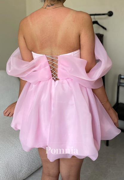 Blushing Pink Sweetheart Sleeveless A-Line Short Homecoming Dress