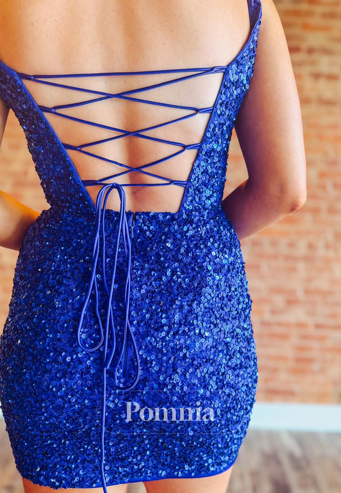 Royal Blue Sleeveless Strapless Sequins Mini Homecoming Dress