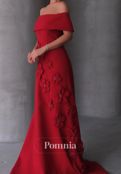 A-Line Off-Shoulder Sleeveless Appliques Mother of the Bride Dress