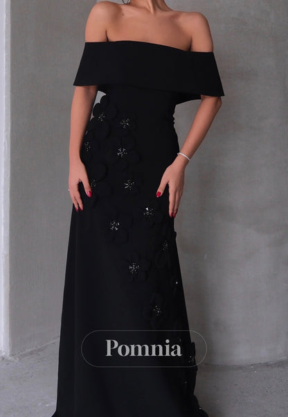 A-Line Off-Shoulder Sleeveless Appliques Mother of the Bride Dress