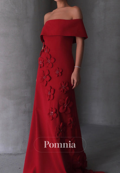 A-Line Off-Shoulder Sleeveless Appliques Mother of the Bride Dress